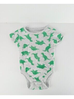 Old Navy Dino Short Sleeve Baby Onesie (Size: 6-12mo)